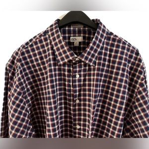 NWOT Nordstrom Rack casual dress shirt, 18x36/37, red, white and blue plaid